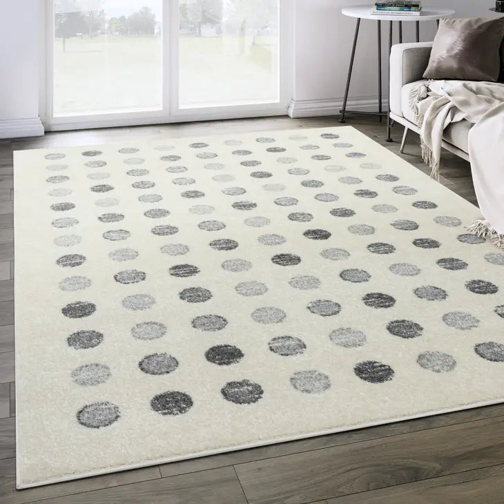 Casa Grey and White Dot Area Rug