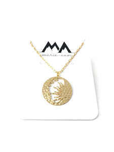 Gold Sun and Moon Coin Necklace