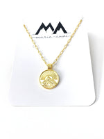 Gold Mountain Scene Necklace